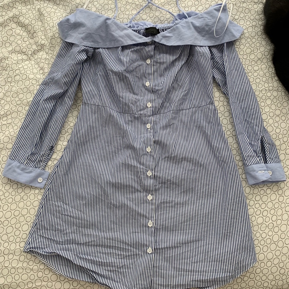 Topshop off shoulder Bardot dress